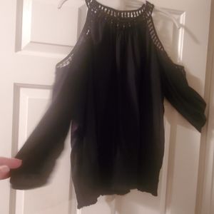 Cold shoulder beaded top